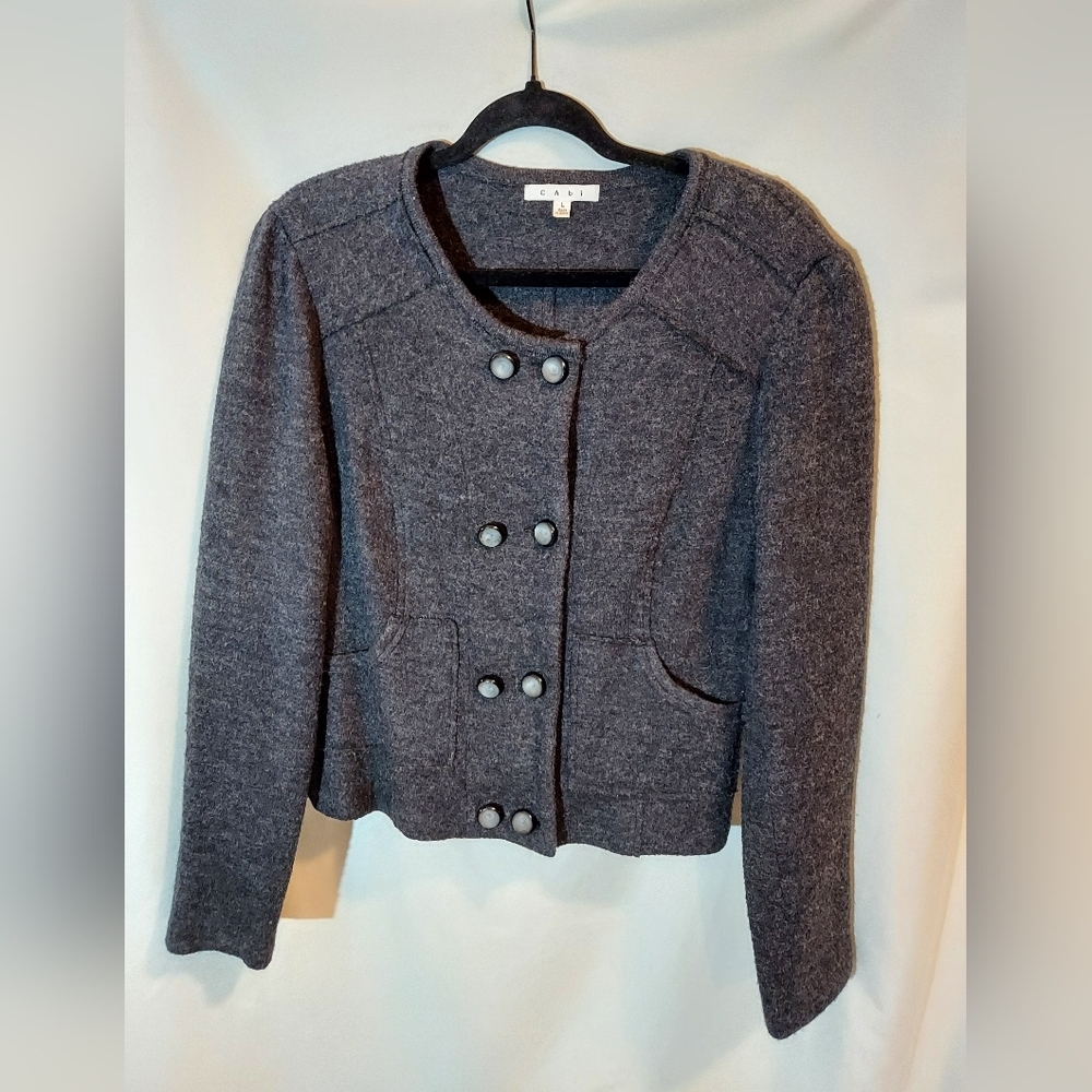 CAbi Black Wool Double Breasted Jacket